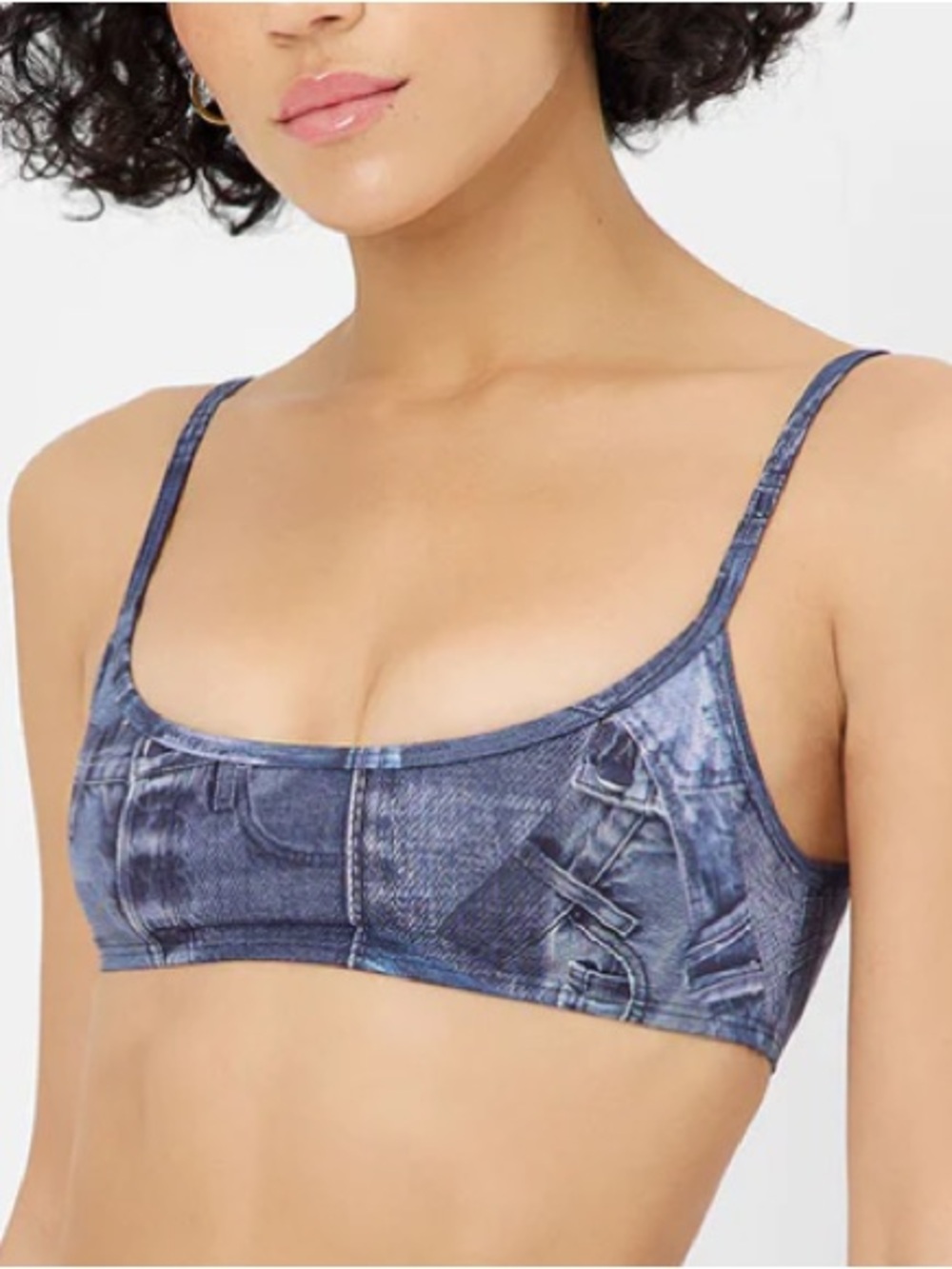 Frankie’s Bikinis Denim Print Dallas Top